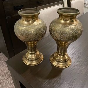 Antique Brass Vases